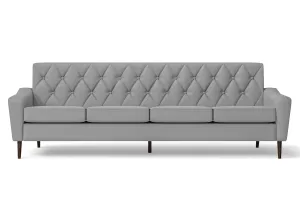 Carpi 4 Seater Sofa Grey Leather