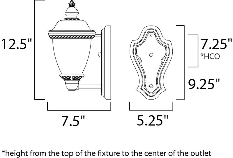 Carriage House VX 6" Single Light Outdoor Wall Mount in Oriental Bronze