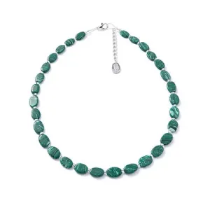 Carrie Elspeth Jade Green Marbled Ceramic Ovals Full Necklace