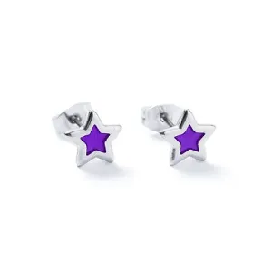 Carrie Elspeth Purple Silver Star Earring Studs