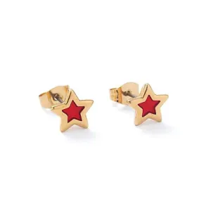 Carrie Elspeth Red Golden Star Earring Studs