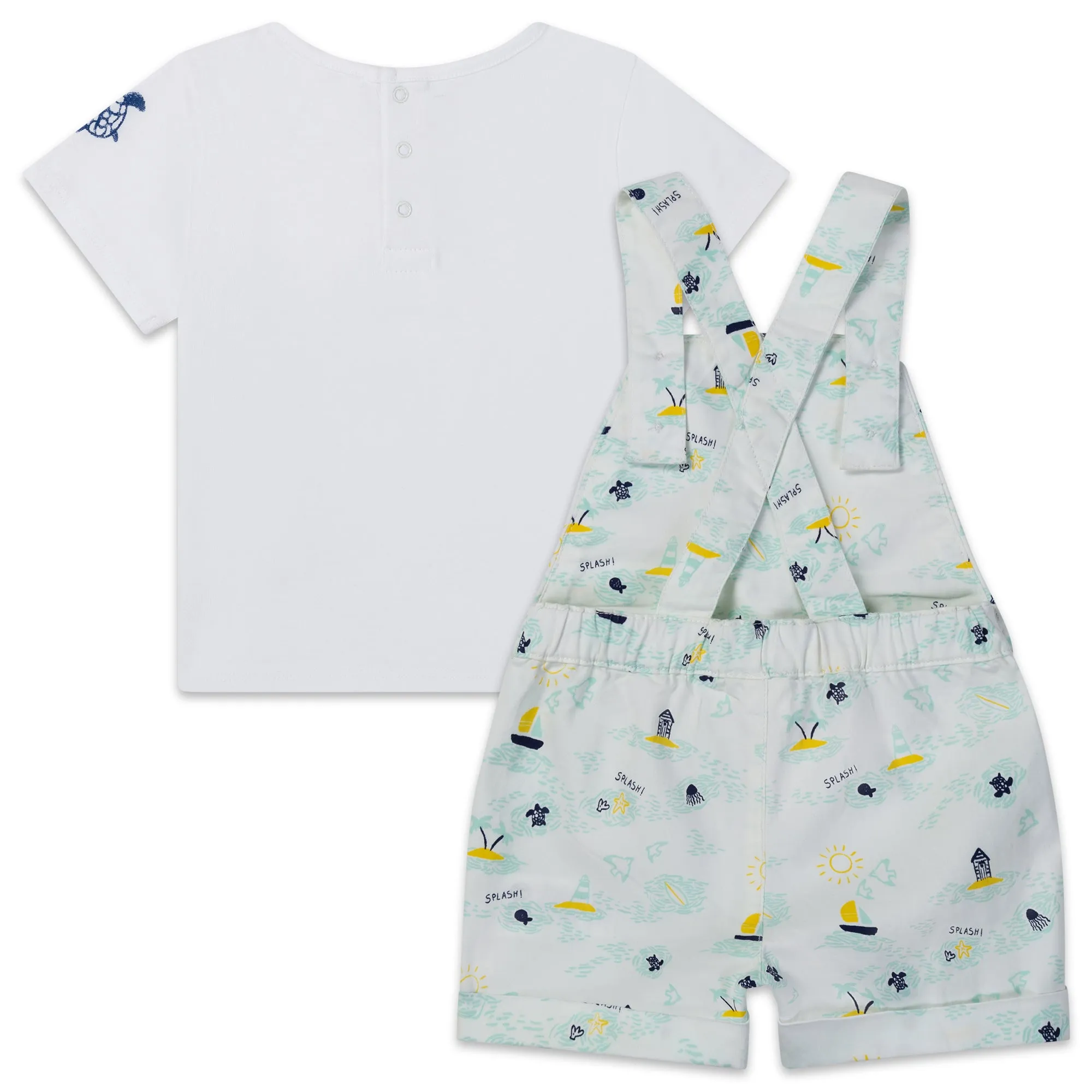 Carrément Beau T Shirt   Dungarees Set Summer Infant White