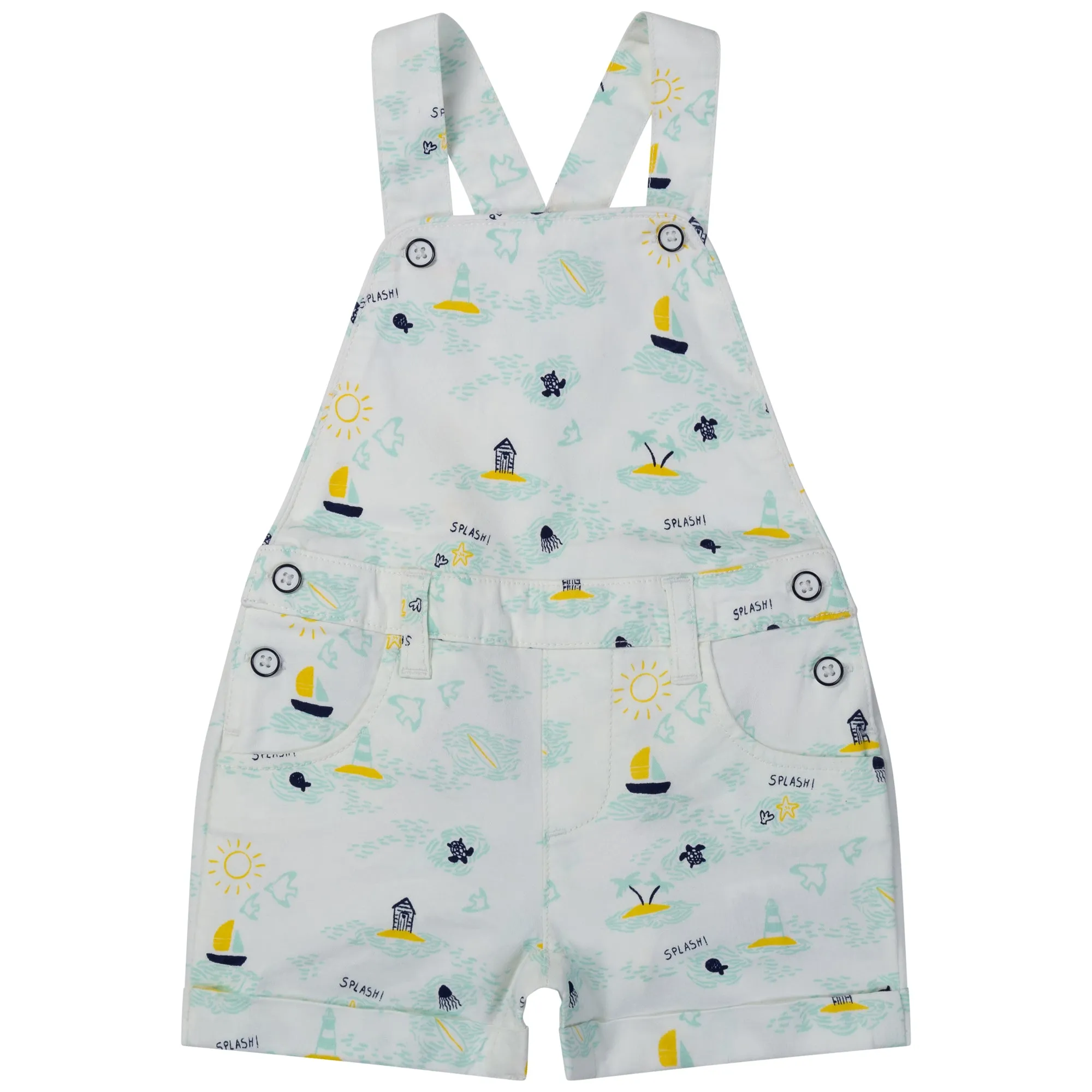 Carrément Beau T Shirt   Dungarees Set Summer Infant White