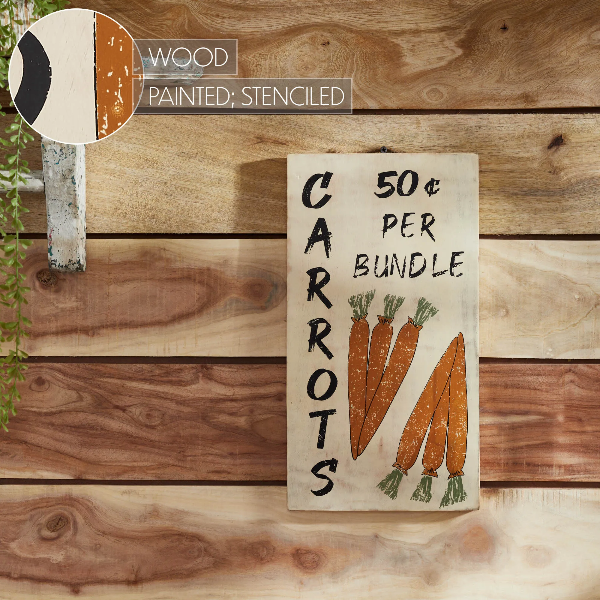 Carrot Wooden Sign 15x8