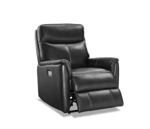 Carson Chair - Power Reclining w/ Power Headrest - Black Leather