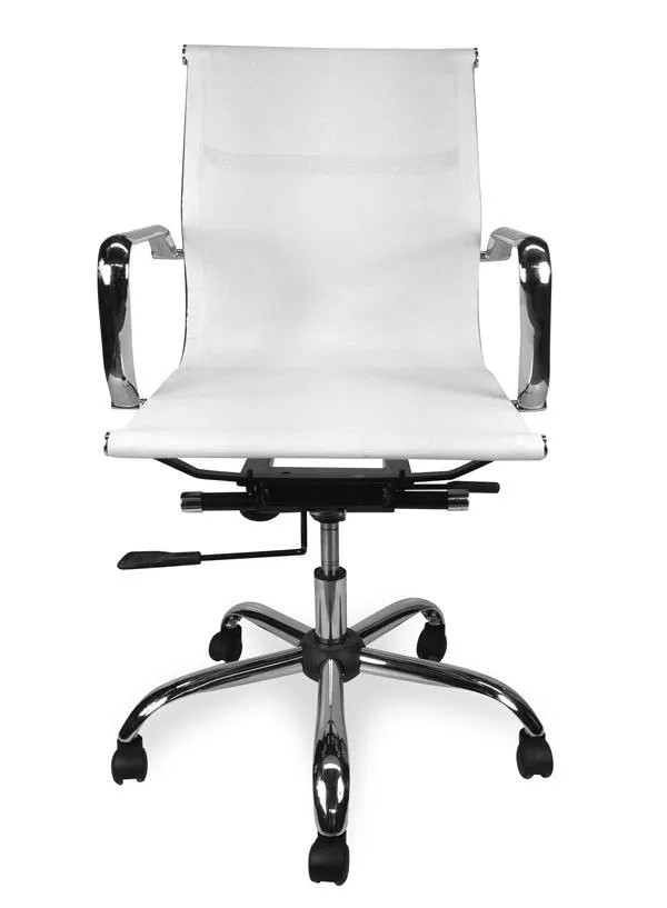 Carter Low Back Office Chair - White Mesh