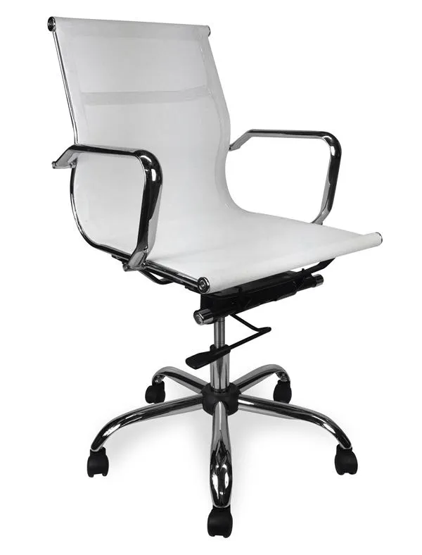 Carter Low Back Office Chair - White Mesh