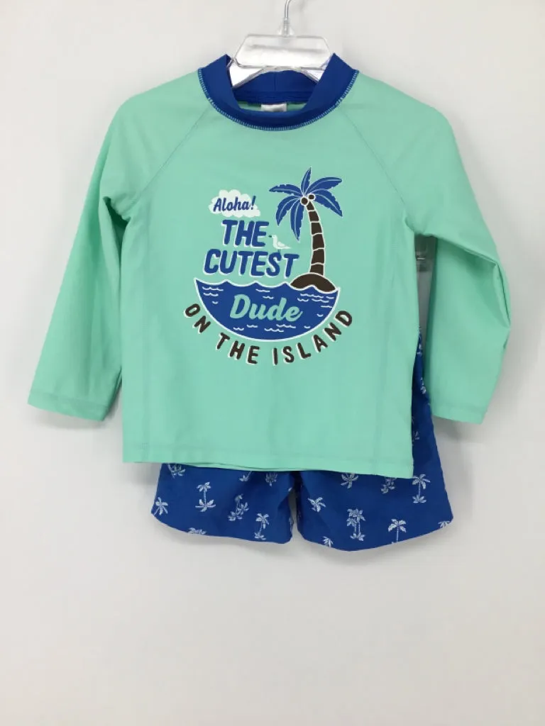 Carter's Child Size 18 Months Blue screen printed Swimwear - boys