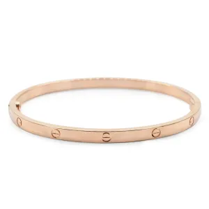 Cartier Love Bangle, Small Model Size 17 - 18ct Rose Gold