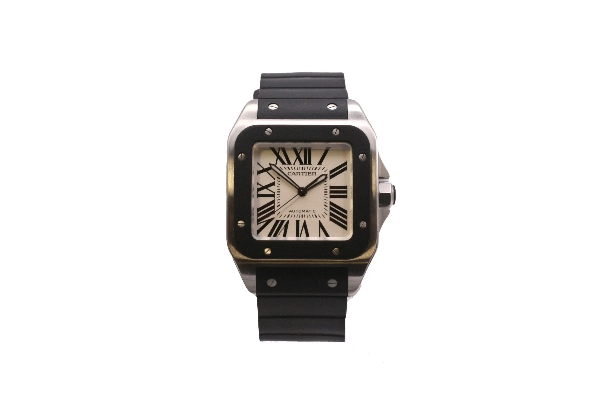 Cartier Santos 100 XL Rubber / Steel Watch - Ref 2656