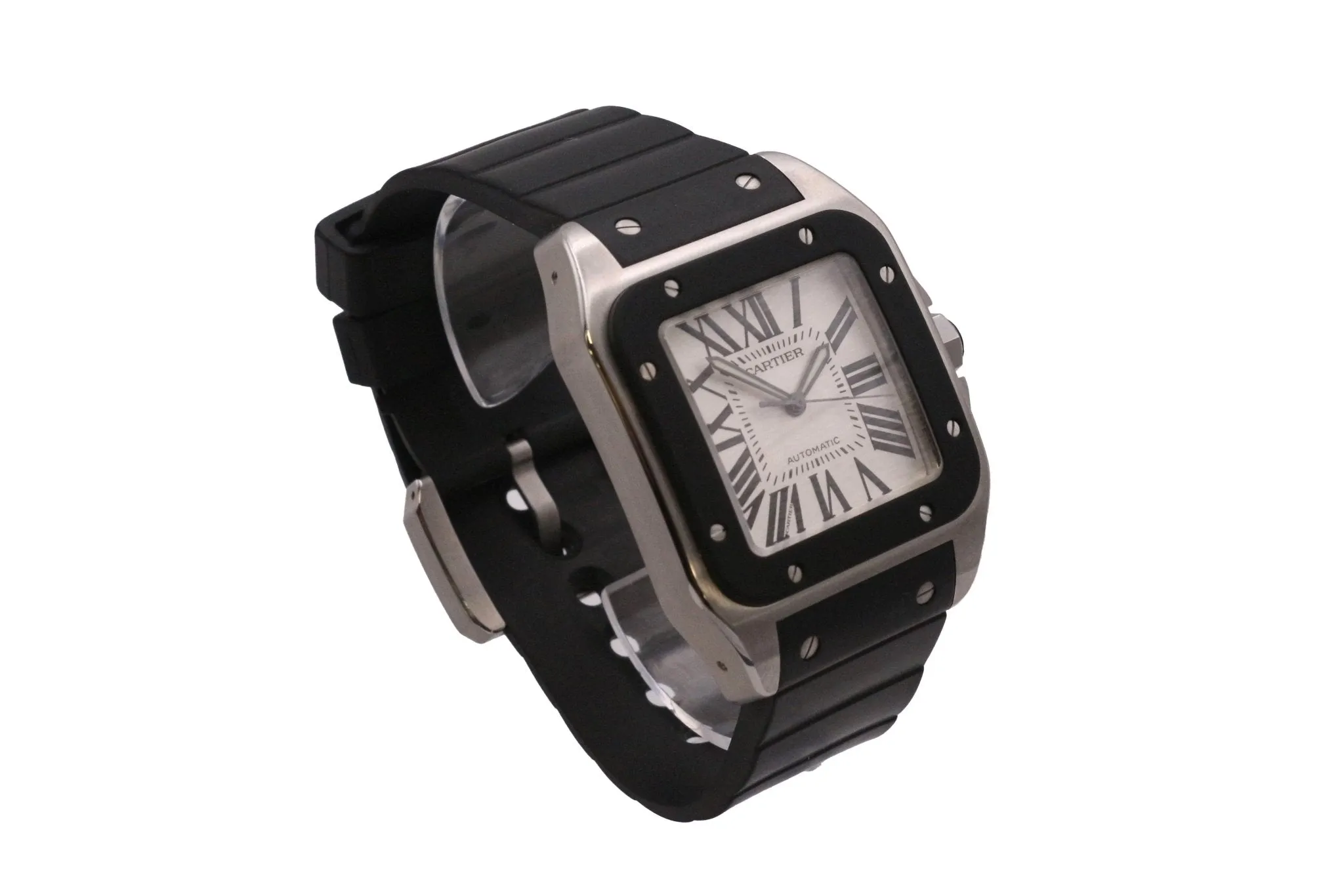 Cartier Santos 100 XL Rubber / Steel Watch - Ref 2656