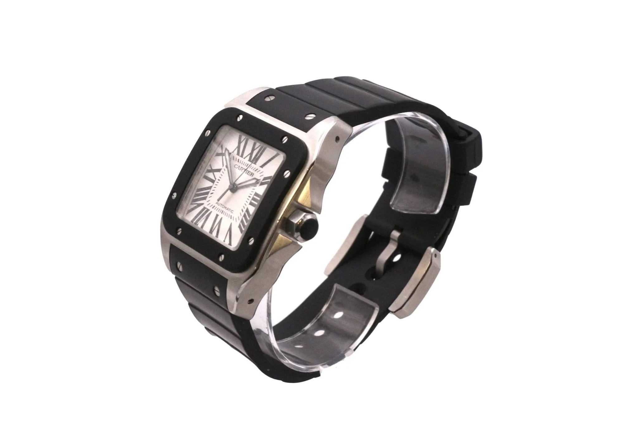 Cartier Santos 100 XL Rubber / Steel Watch - Ref 2656