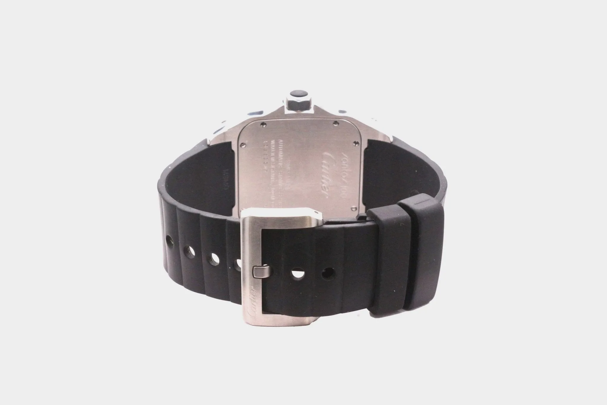 Cartier Santos 100 XL Rubber / Steel Watch - Ref 2656