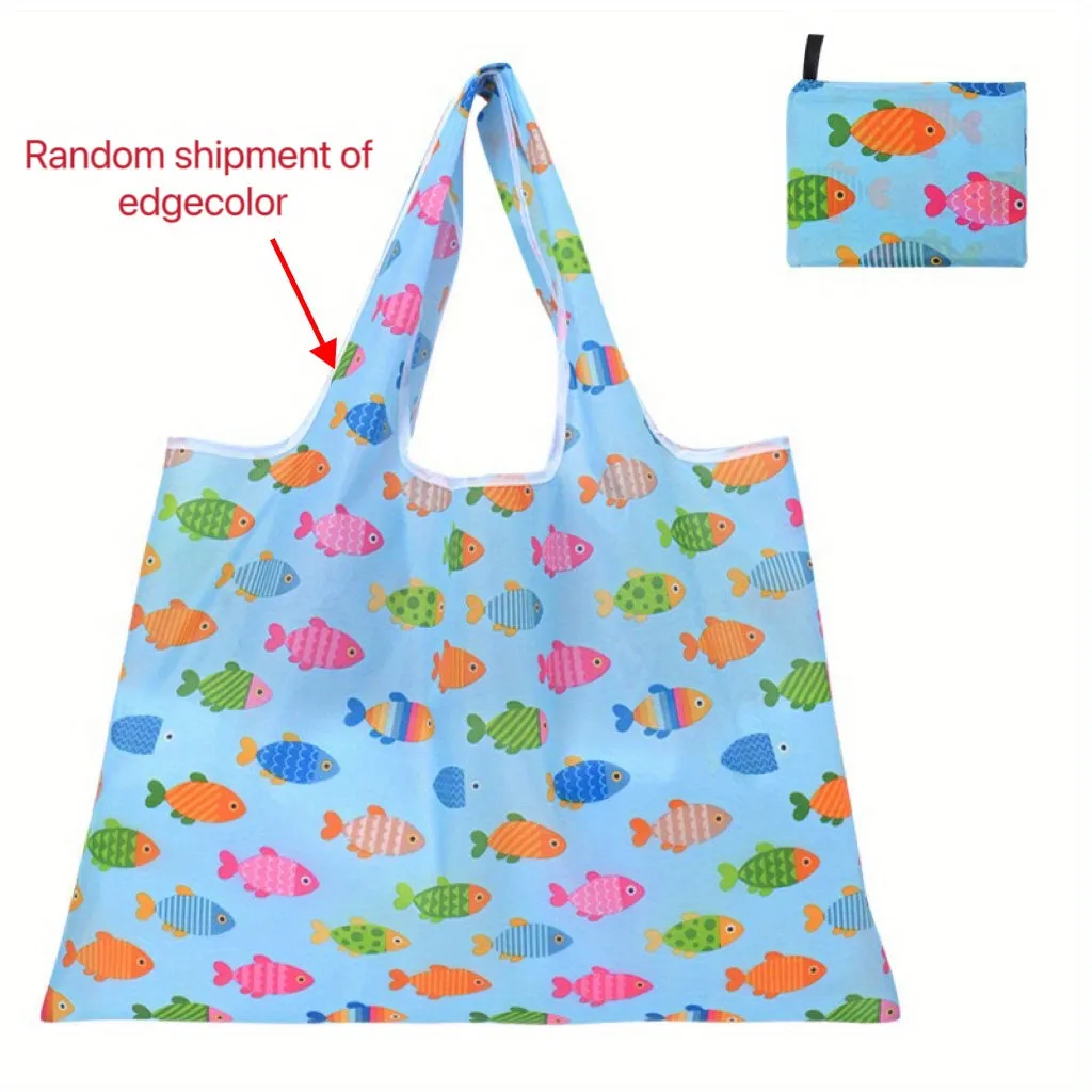 Cartoon Foldable Tote Spacious and Portable Shopping Bag