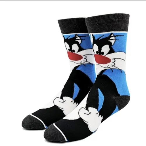 Cartoon Socks, Sylvester Fun Novelty Mens Crew Character Socks