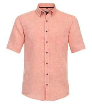 Casa Moda - Short Sleeve Linen Shirt, Peach