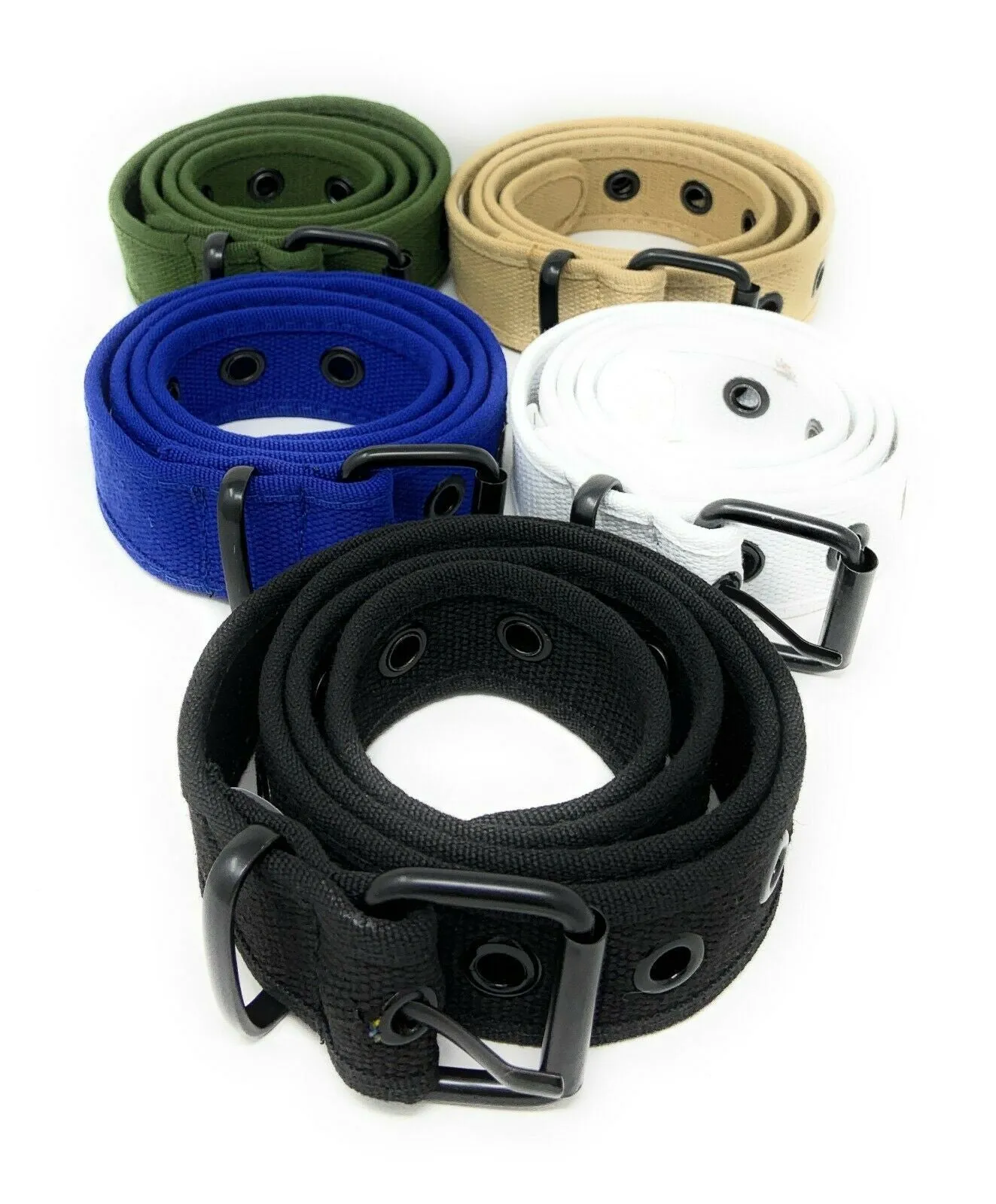 Casaba Canvas Belts Stylish 1 Hole Grommet Fabric Military Mens Women Unisex