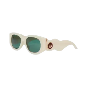 Casablanca Oval Wave Sunglasses White