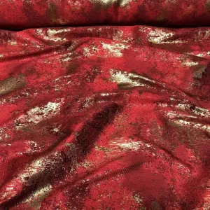 Cascade Jacquard Wholesale Fabric in  Red and Gold