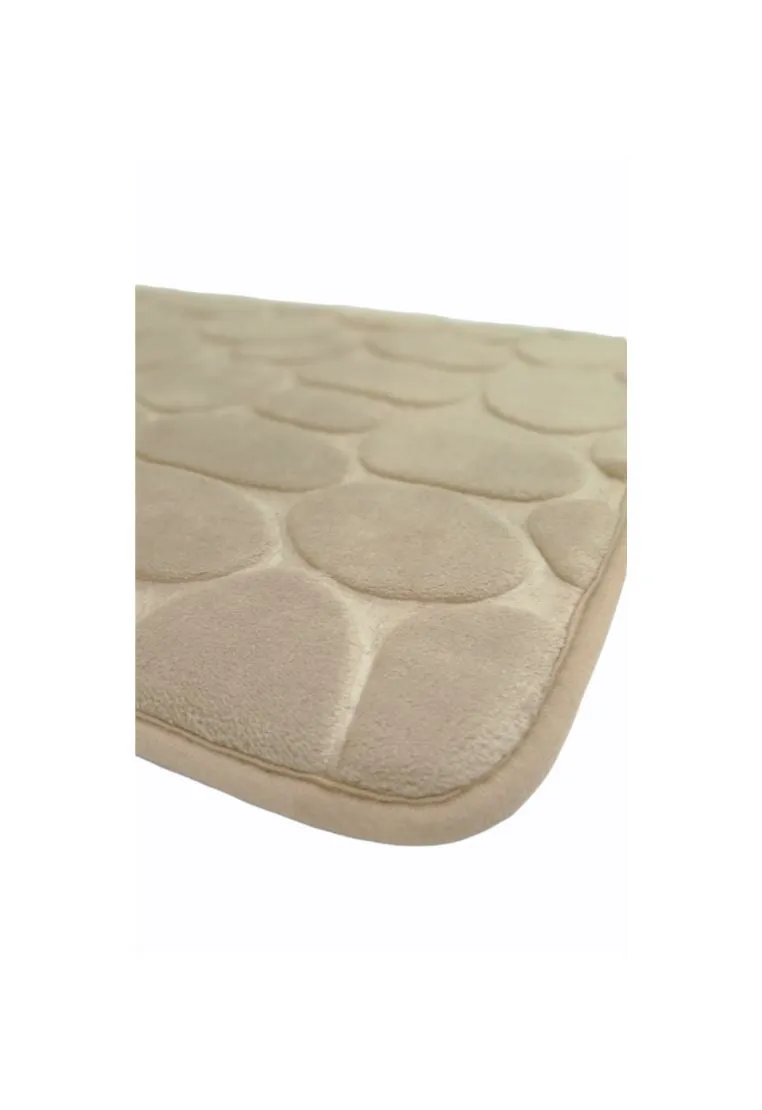 Cascade PVC Bathmat Stone 40 x 60cm with Memory Foam