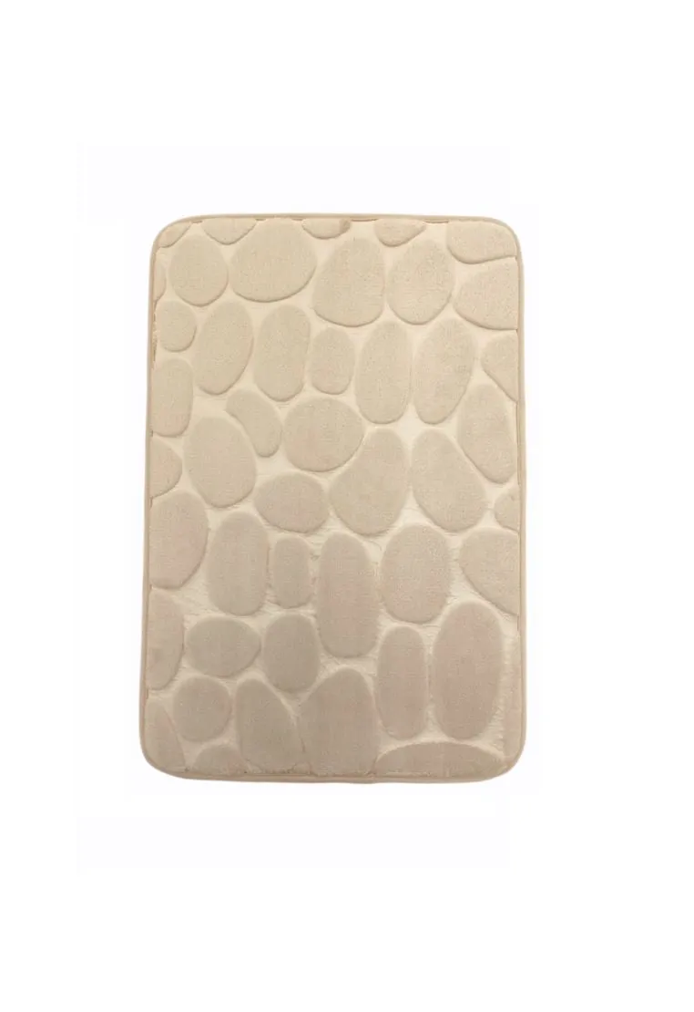 Cascade PVC Bathmat Stone 40 x 60cm with Memory Foam