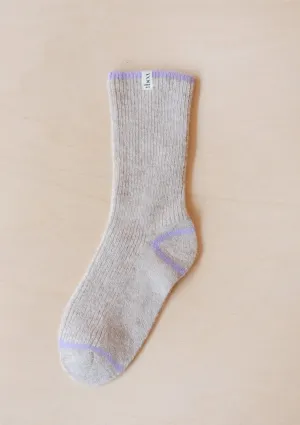 Cashmere & Merino Tipped Socks in Oatmeal