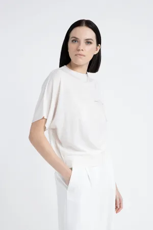 Cashmere and silk short-sleeved sweater