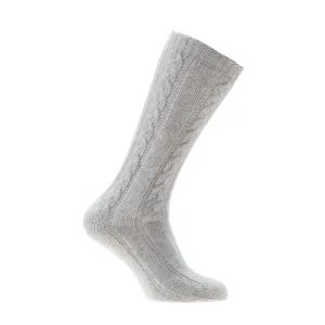 Cashmere Bed Socks Grey 8-11