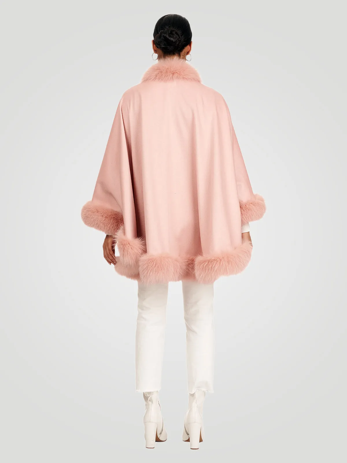 Cashmere Cape with Fox Trim