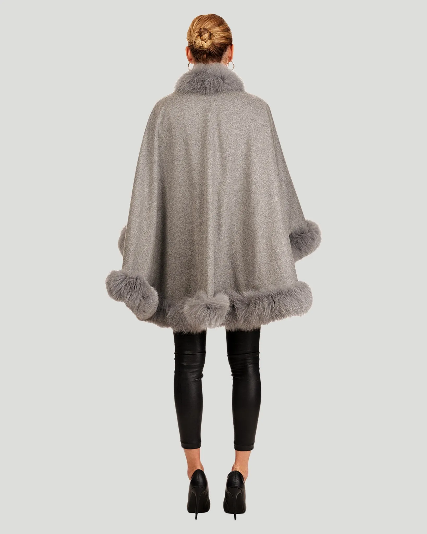 Cashmere Cape with Fox Trim