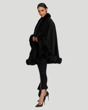 Cashmere Cape with Fox Trim