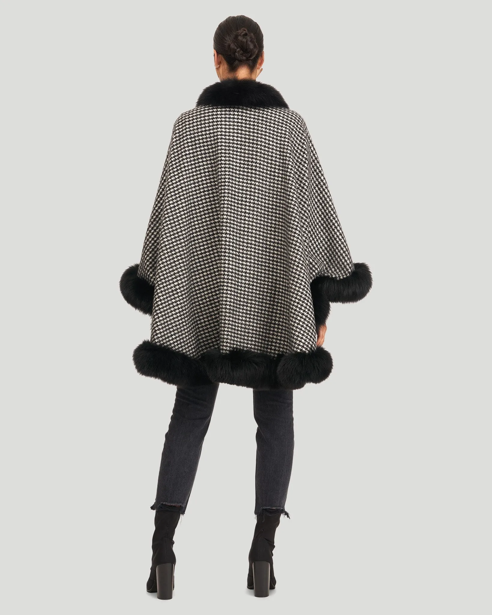 Cashmere Cape with Fox Trim