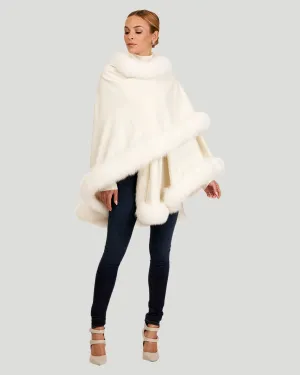 Cashmere Cape with Shadow Fox Trim