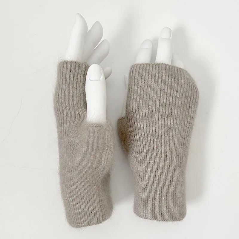 Cashmere Feel Acrylic Fingerless Wrist Gloves