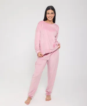 Cashmere plain velour women set