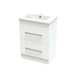 Cashmere Slim 600 Double Drawer Floor Vanity