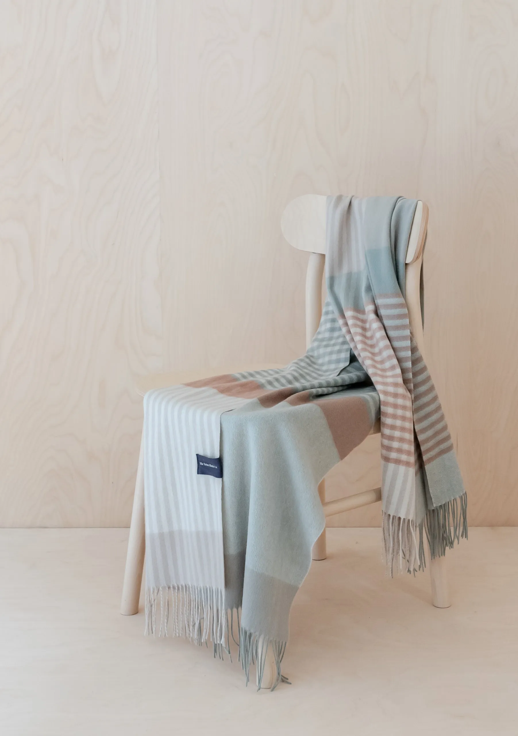 Cashmere Small Blanket in Sage Soft Check