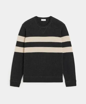 Cashmere Stripe Sweatshirt in Black