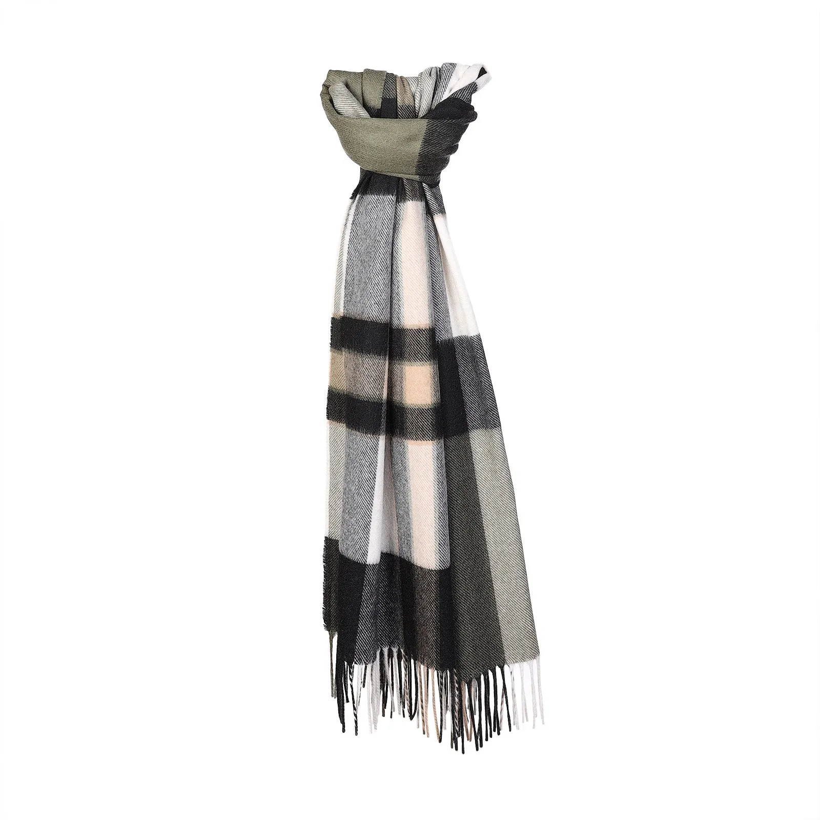 Cashmere Tartan  Stole Amplified Thomson Olive