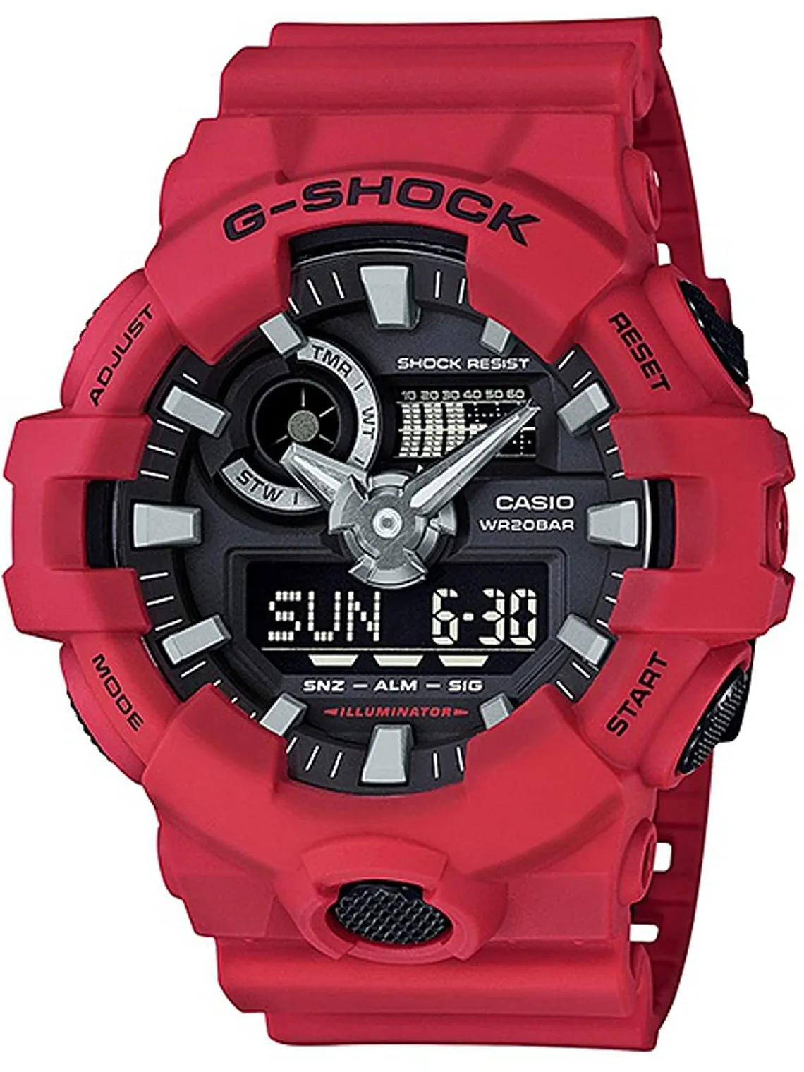 Casio G-Shock ANALOG-DIGITAL 3D-Dial Red Mens Watch GA700-4A