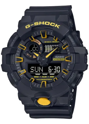 CASIO G-SHOCK DUO CAUTION BLACK / YELLOW SERIES BLACK RESIN GA700CY-1A