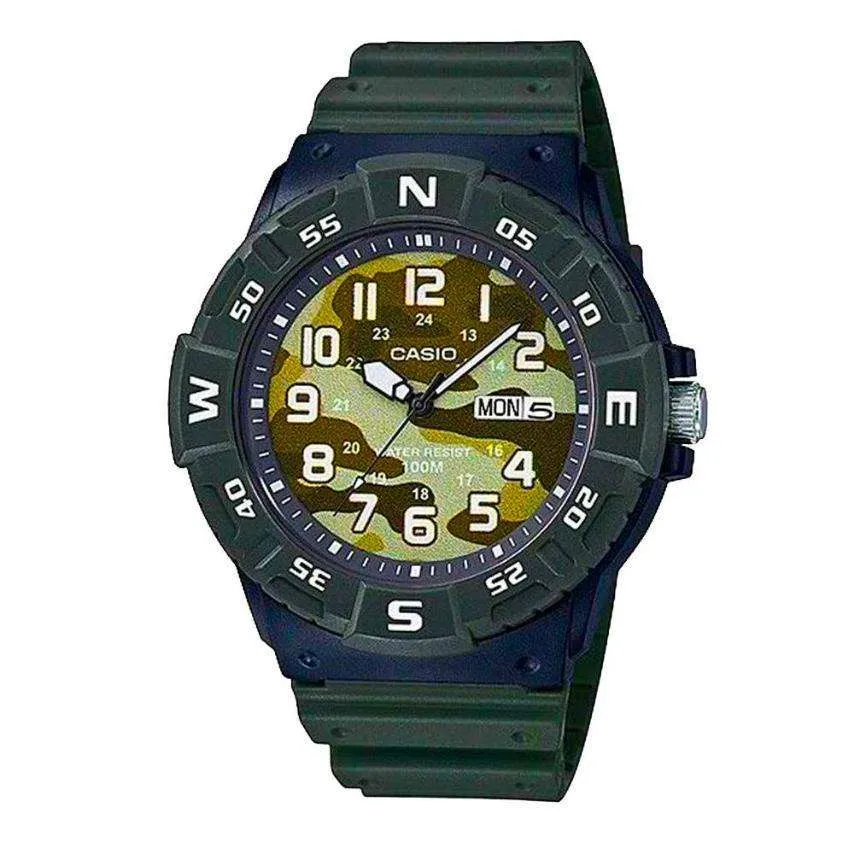 Casio MRW-220HCM-3BVDF Green Resin Strap Watch for Men