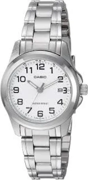 Casio Women's Watch Analog, White Dial Silver Stainless Steel Strap, LTP-1215A-7B2DF