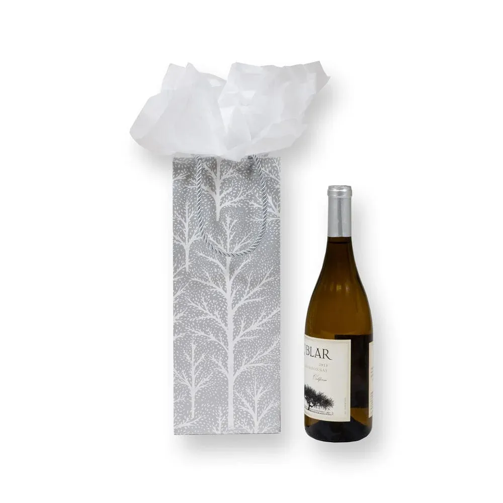 Caspari Winter Trees Wine & Bottle Gift Bag