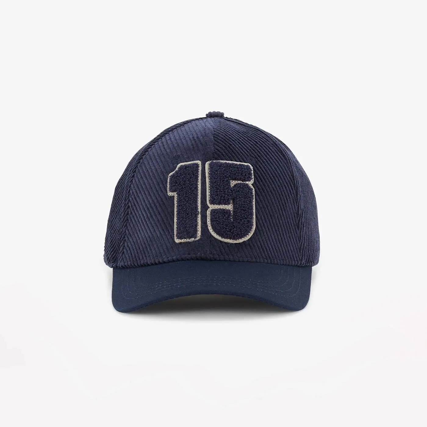 Casquette baseball unie velours bleu foncé