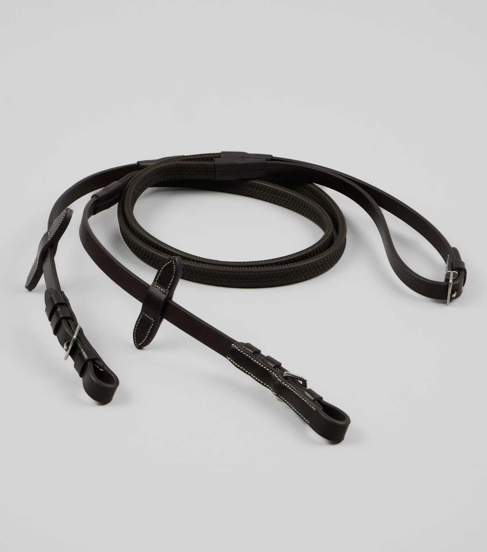 Cassano Rubber Grip Reins Brown