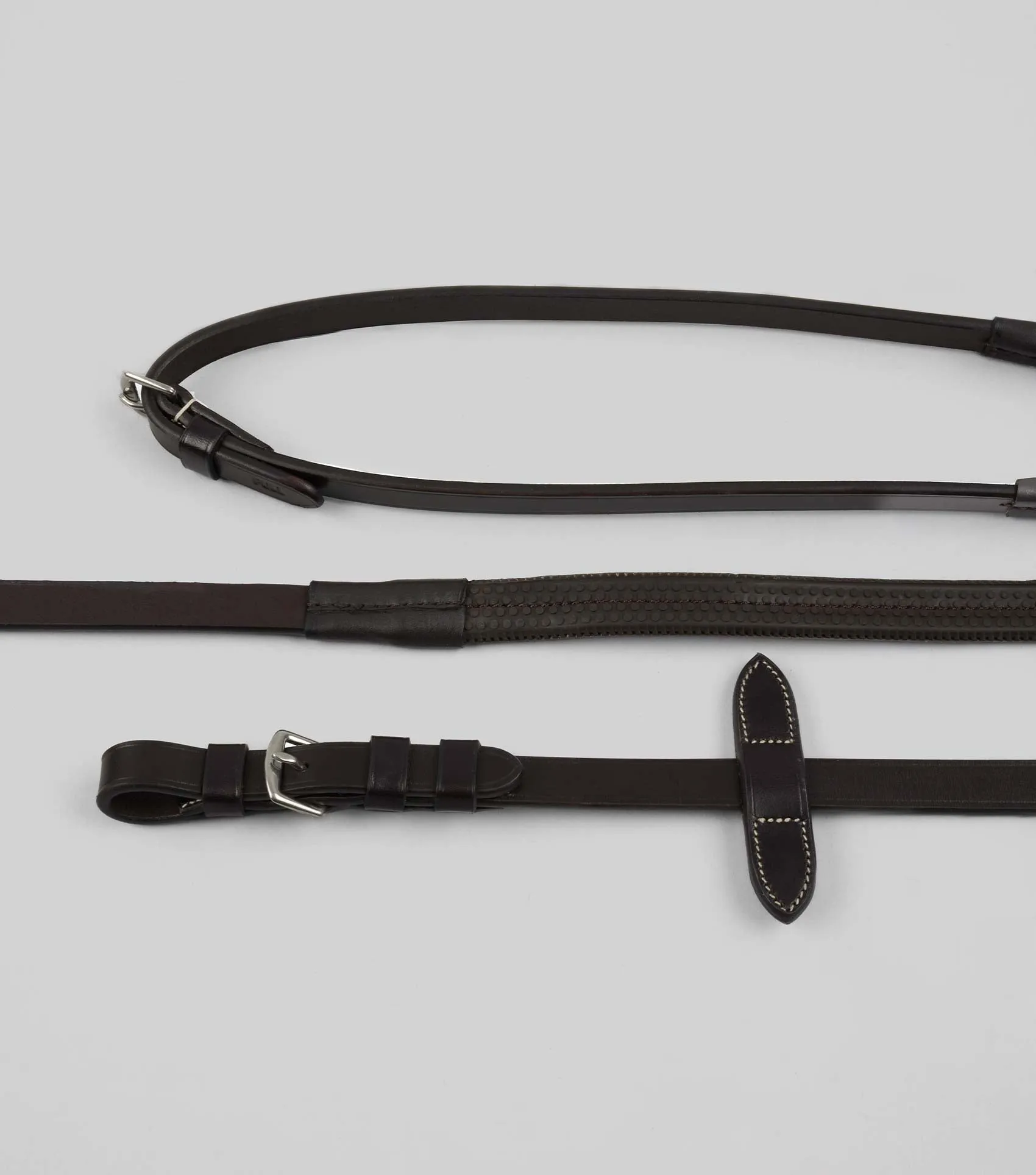 Cassano Rubber Grip Reins Brown