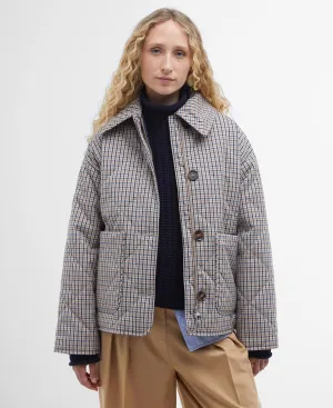 Cassidie Check Quilted Jacket - Sky Micro Check