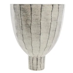 Cassie ceramic bowl 33x28 cm. white striped