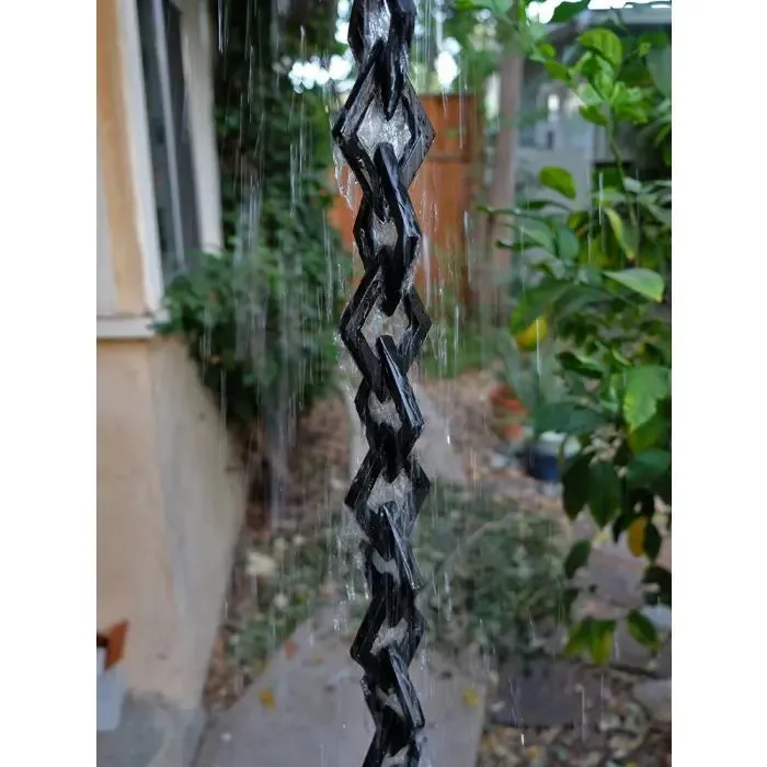 Cast Aluminum Link Diamond Chain- Black Powder Coat